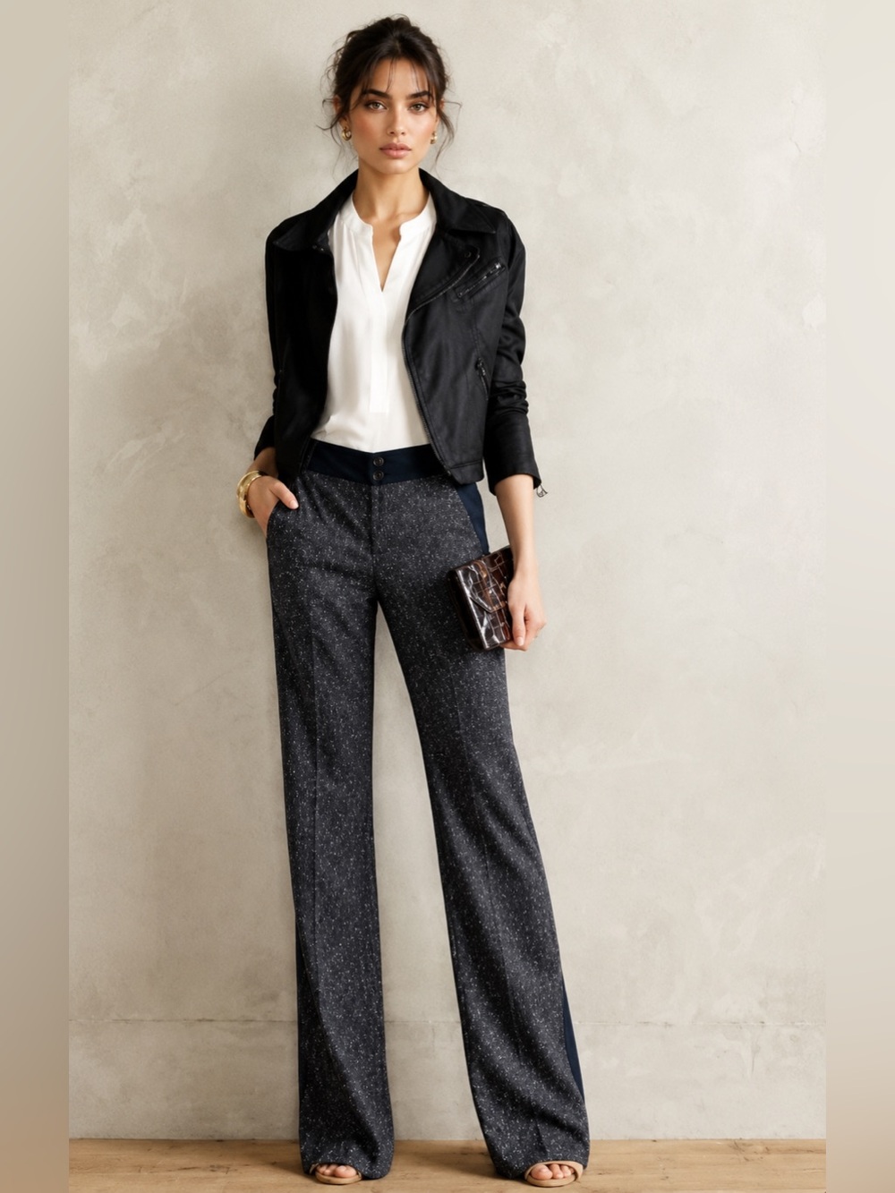ANTHROPOLOGIE ELEVENSES The Brighton Trouser Pants US 2 EU34 29x30” Wide Leg EUC